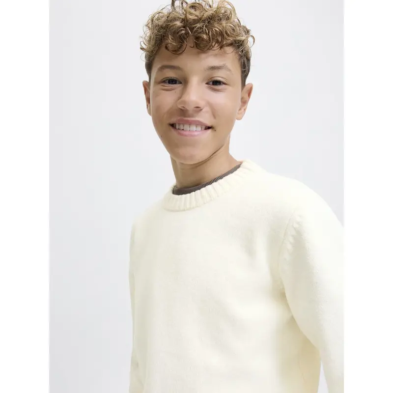 Jack & Jones Junior Sea Salt Jornorrebro Knit Crew Neck Ln Jnr 4