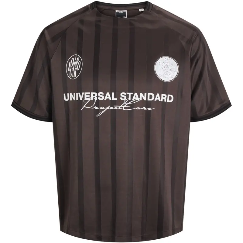 Jack & Jones Junior Seal Brown Jcocover Retro Football Tee Ss Jnr 1