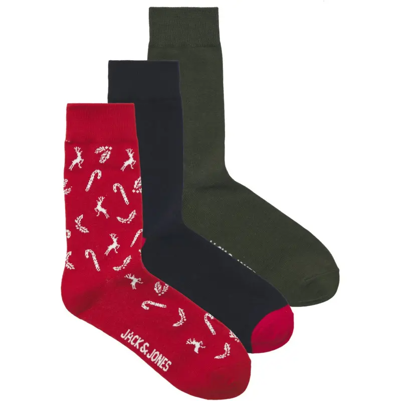Jack & Jones Junior True Red Jaccane Socks 3 Pack Jnr 1