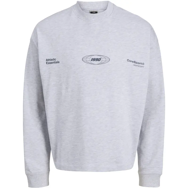 Jack & Jones Junior White Melange Jcosignal Sweat Crew Neck Jnr 1