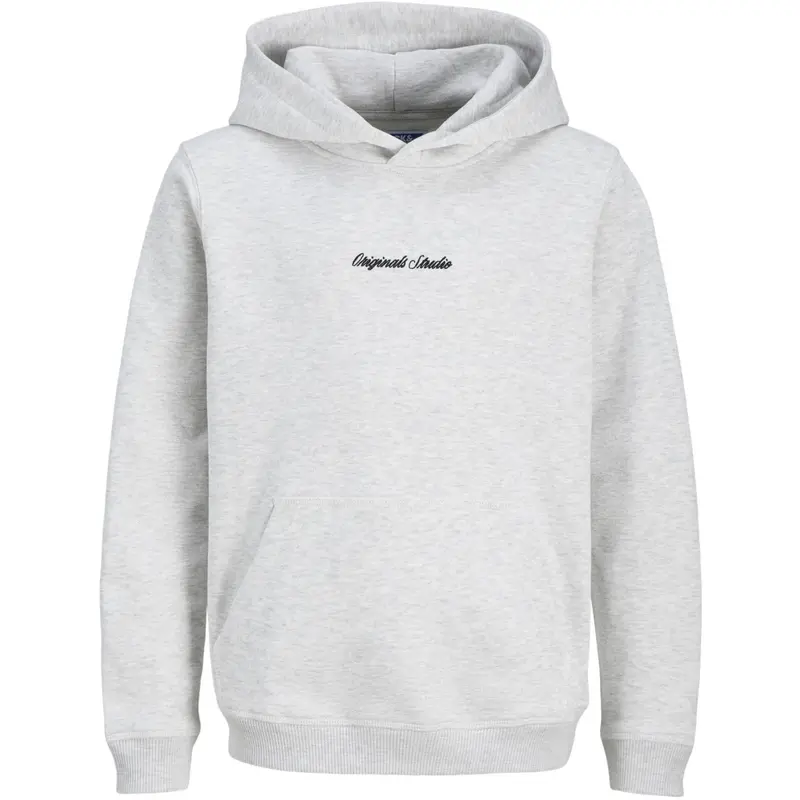 Jack & Jones Junior White Melange Jornorrebro Emb Sweat Hood Noos Jnr 1