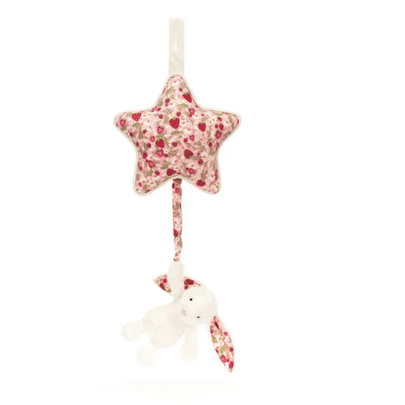 Jellycat Blossom Cream Bunny 'Berry' Musical Pull 1