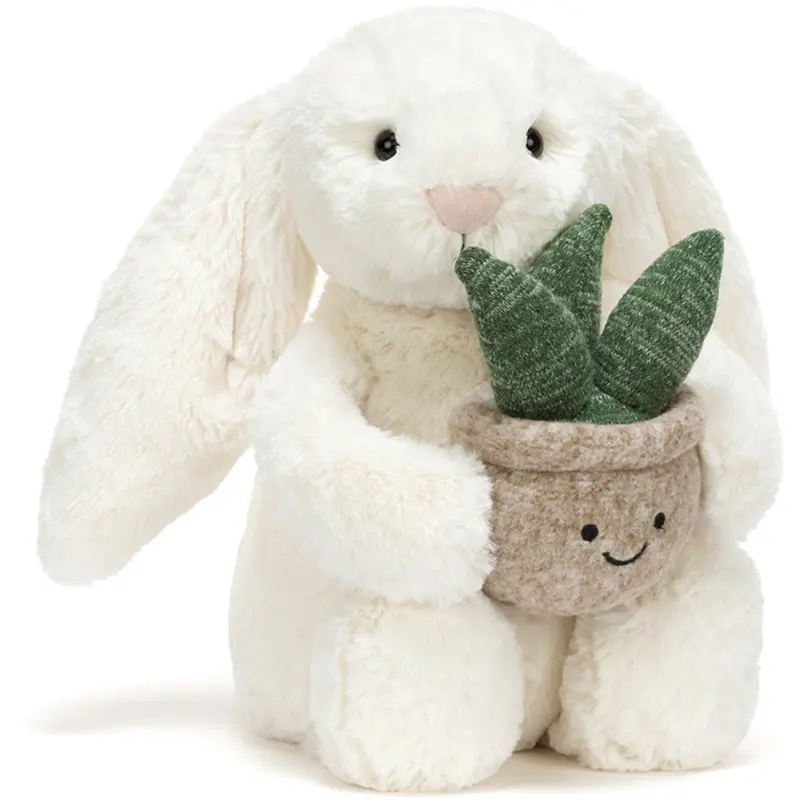 Jellycat Cream Bunny With Plant 1
