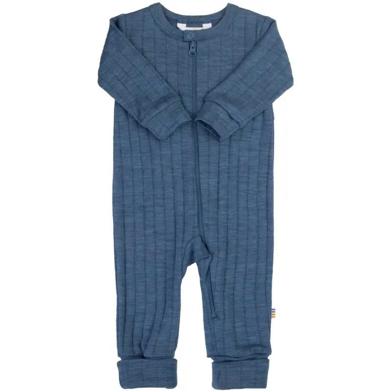 Joha Blue Melange Onesie 2-In-1 M. Fødder 1