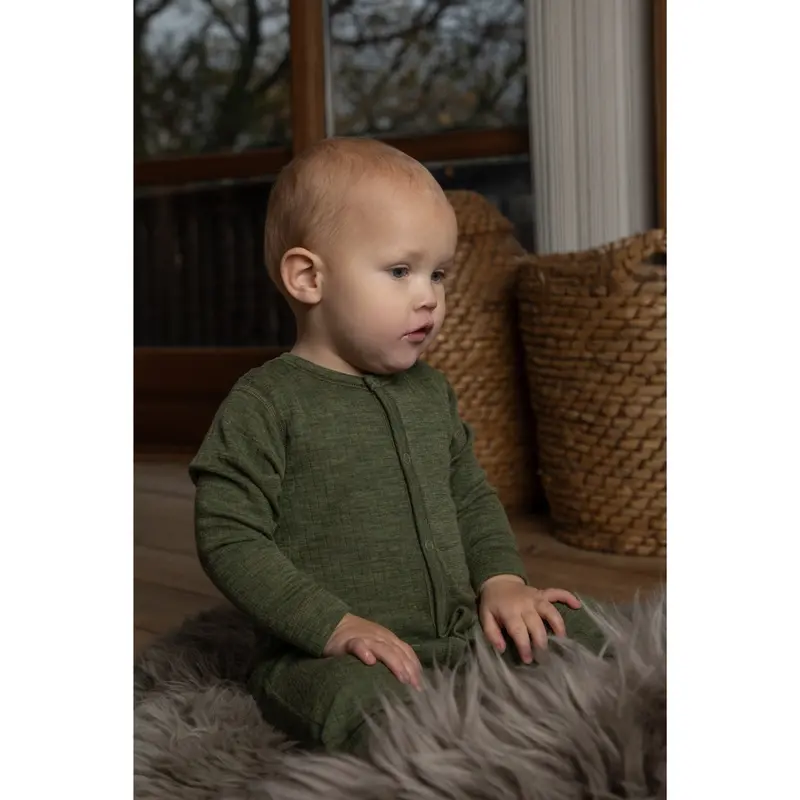 Joha Dark Olive Nightsuit 2-In-1 Fødder 2