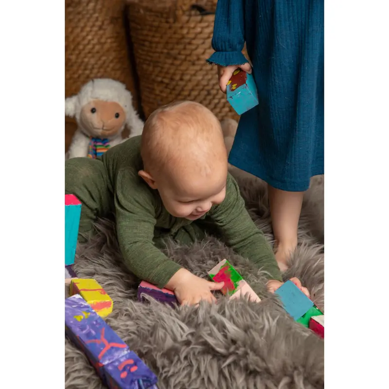 Joha Dark Olive Nightsuit 2-In-1 Fødder 3