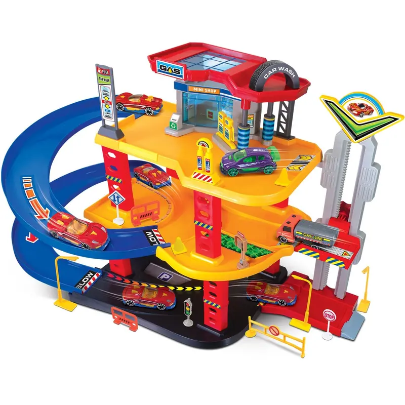 Junior Driver Gas Station Playset With 3 Vehicles 1