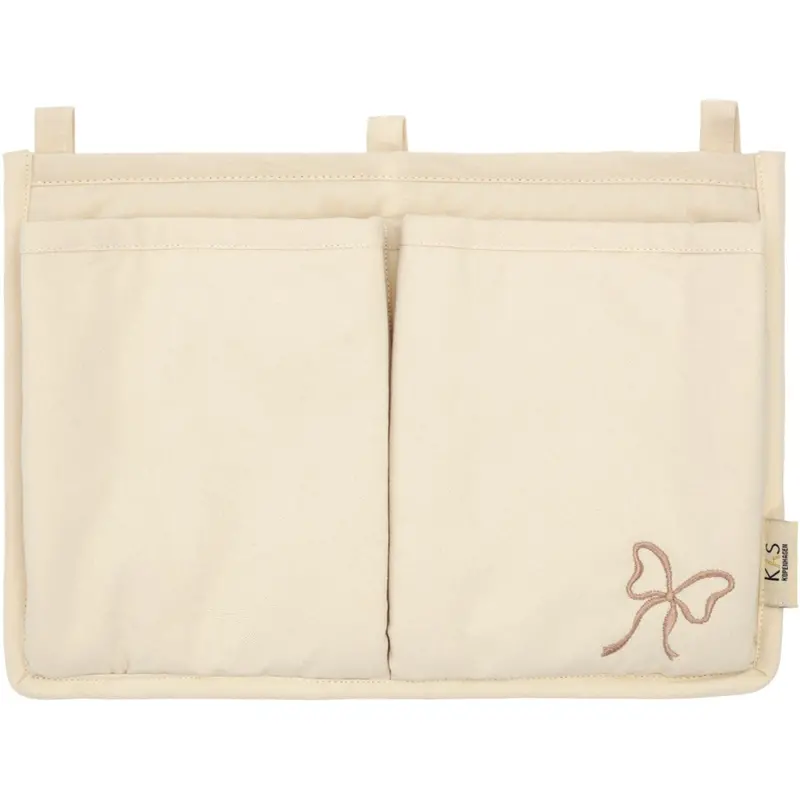 Kas Kopenhagen Cream Bow Embroidered Bed Pocket 1