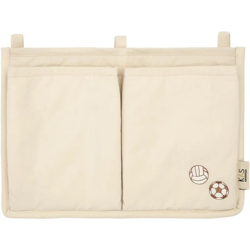 Kas Kopenhagen Cream Soccer Embroidered Bed Pocket 1