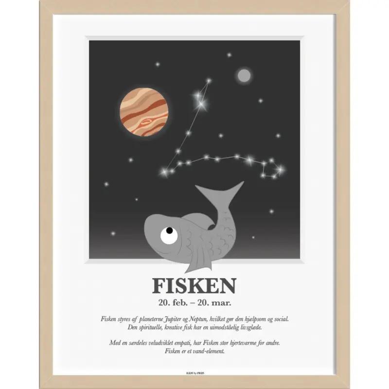 Kids By Friis A3 Poster M. Stjernetegn, Fisken 1