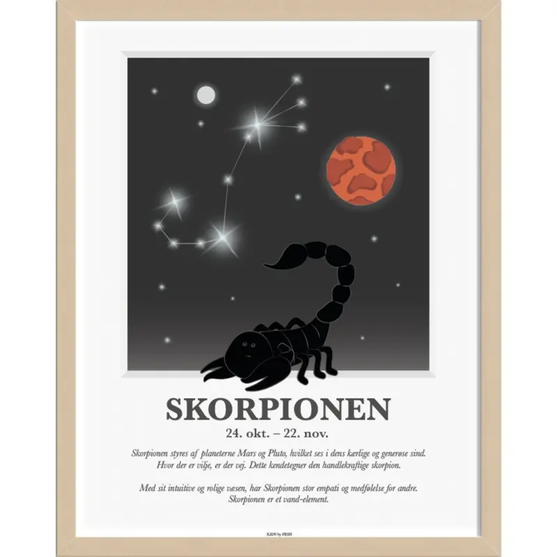 Kids By Friis A3 Poster M. Stjernetegn, Skorpionen 1