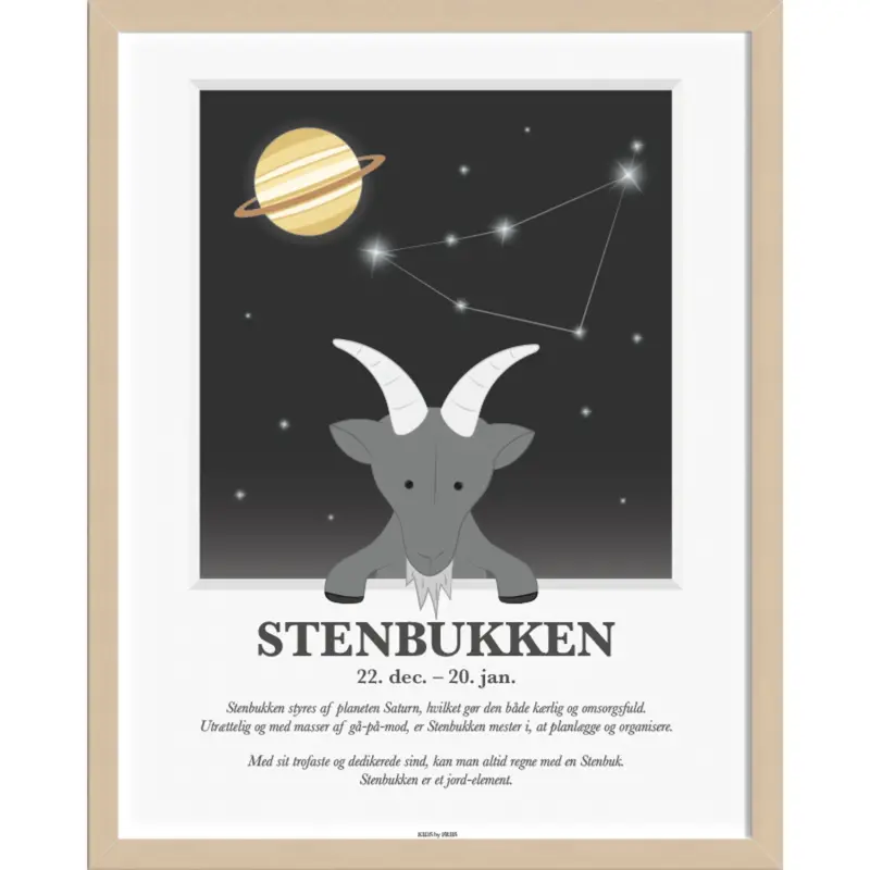 Kids By Friis A3 Poster M. Stjernetegn, Stenbukken 1