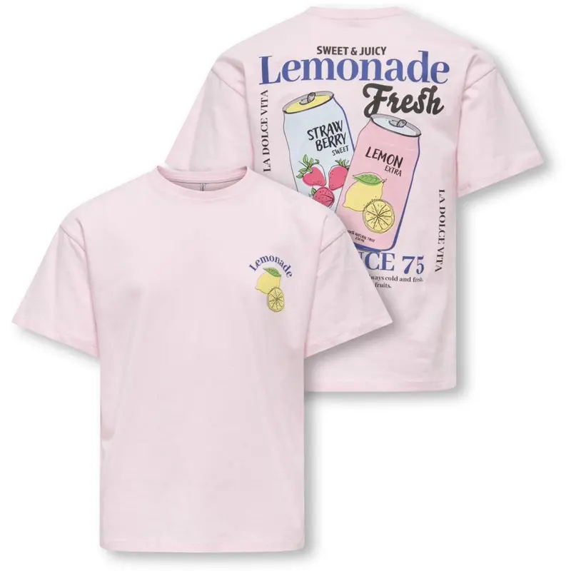 Kids Only Barely Pink Lemonade Kogcana Life Ss Rlx Printed Top Jrs 1