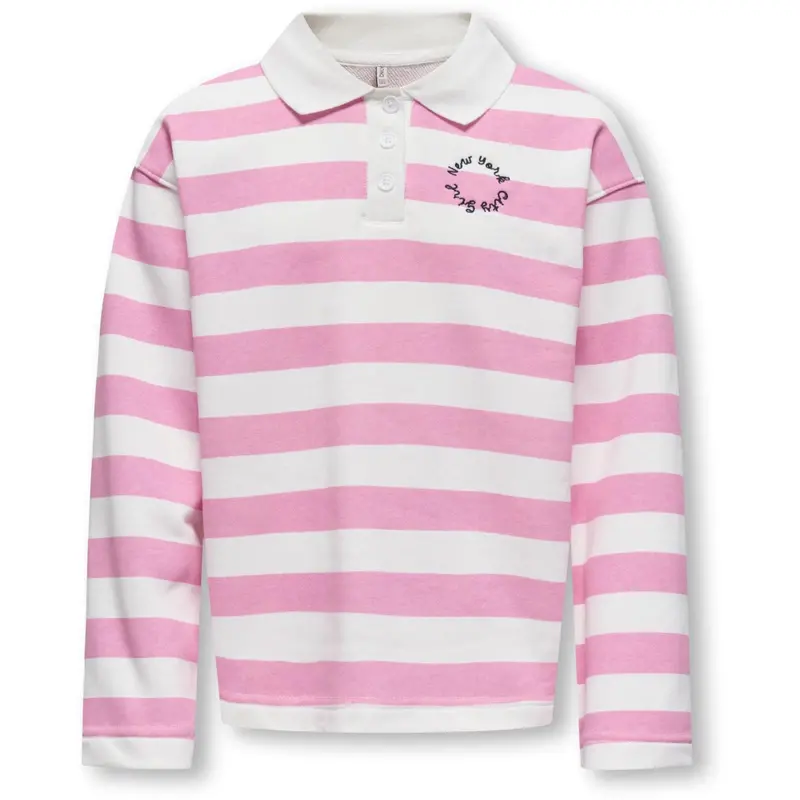 Kids Only Begonia Pink White Alyssum Kogesther L/S Polo Emb Vd Swt 1