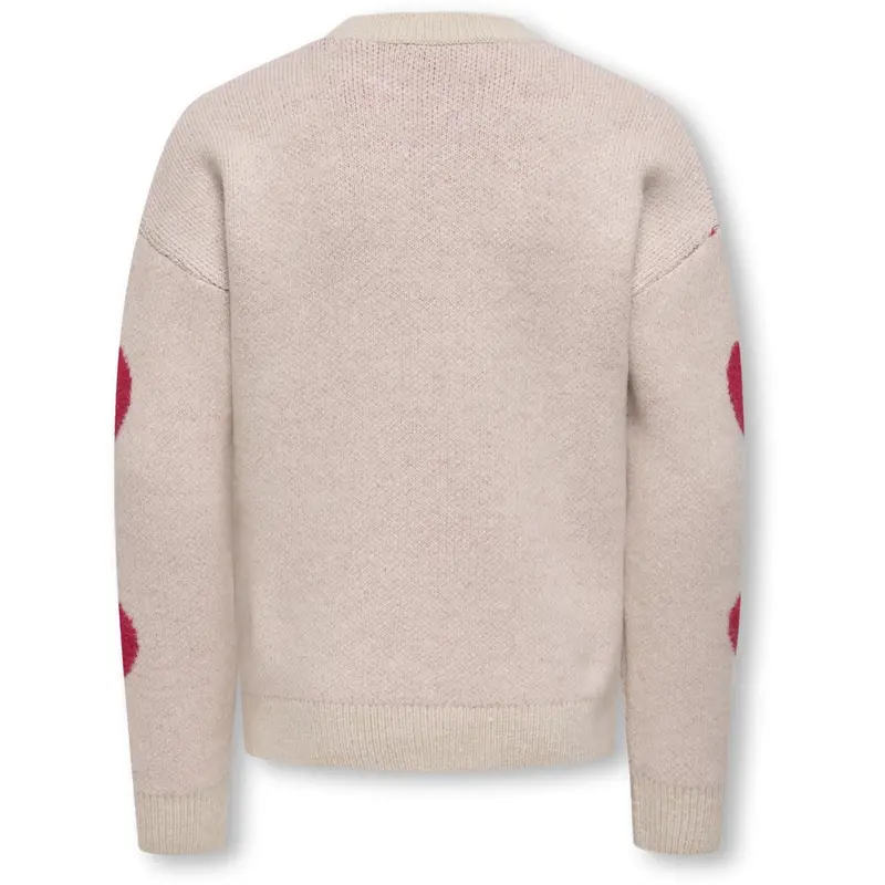 Kids Only Birch Salsa Hearts Kognaja L/S Flower Pullover Knt 2