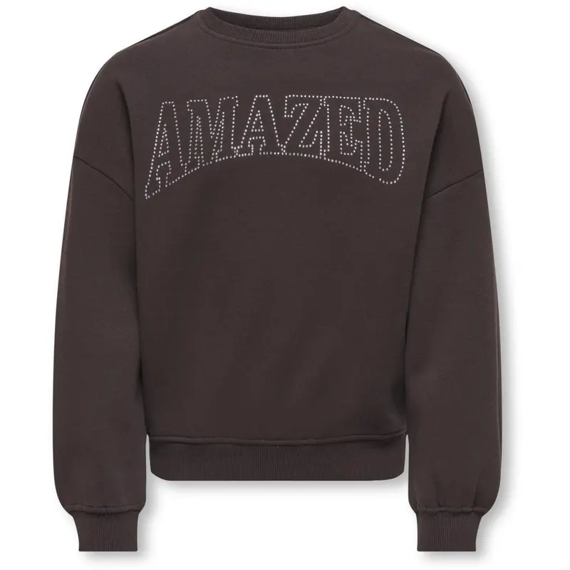 Kids Only Black Coffee Amazed Kogkiki Life L/S Ovz O-Neck Stud Bru Swt 1