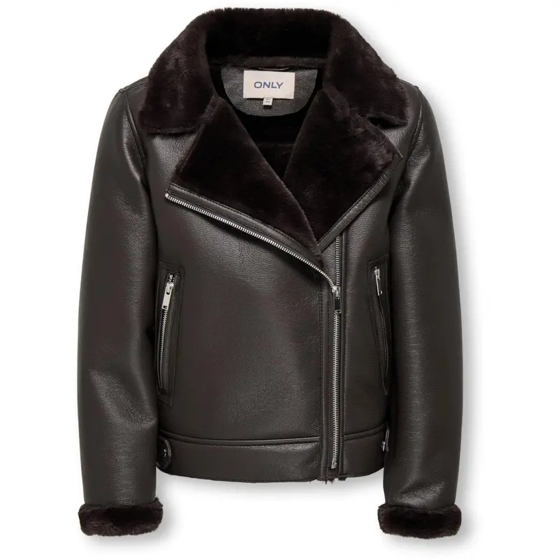 Kids Only Black Coffee Kogstarry Bonded Teddy Jacket Otw 1