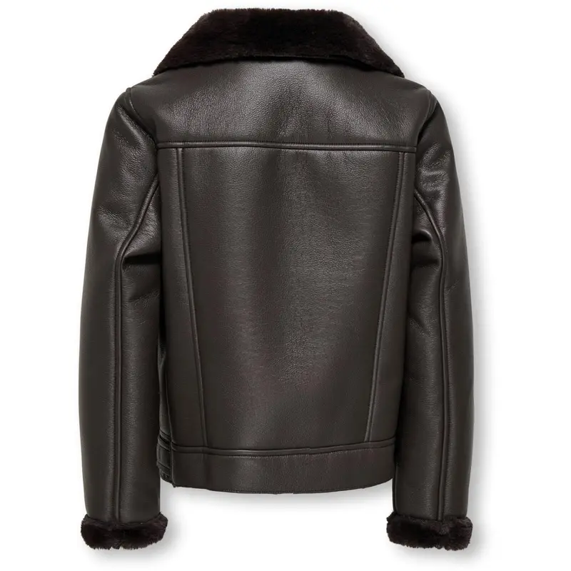 Kids Only Black Coffee Kogstarry Bonded Teddy Jacket Otw 4