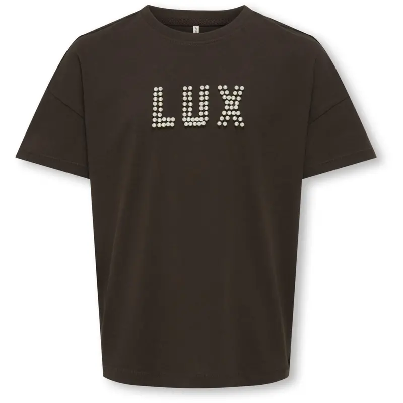 Kids Only Black Coffee Lux Kogkate Life Ss O-Neck Pearl Top Jrs 1