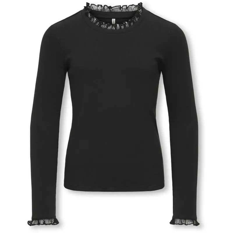 Kids Only Black Kogleslie L/S Lace Mix Top Jrs 1