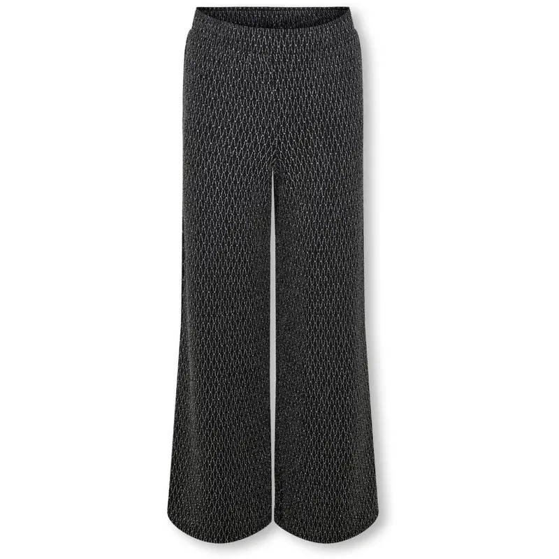 Kids Only Black Lurex Silver/Harlekin Kogqueen Glitter Pants Bf Jrs 1