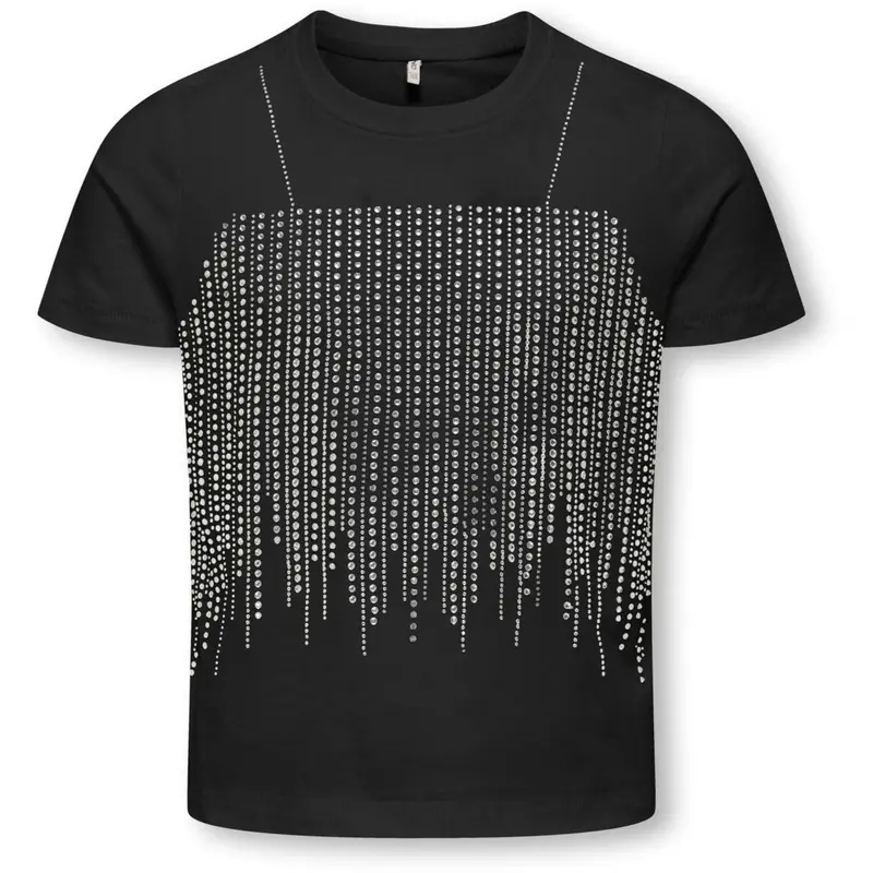 Kids Only Black Rhinestone Silver Kogbillie Life S/S Stone Top Jrs 1
