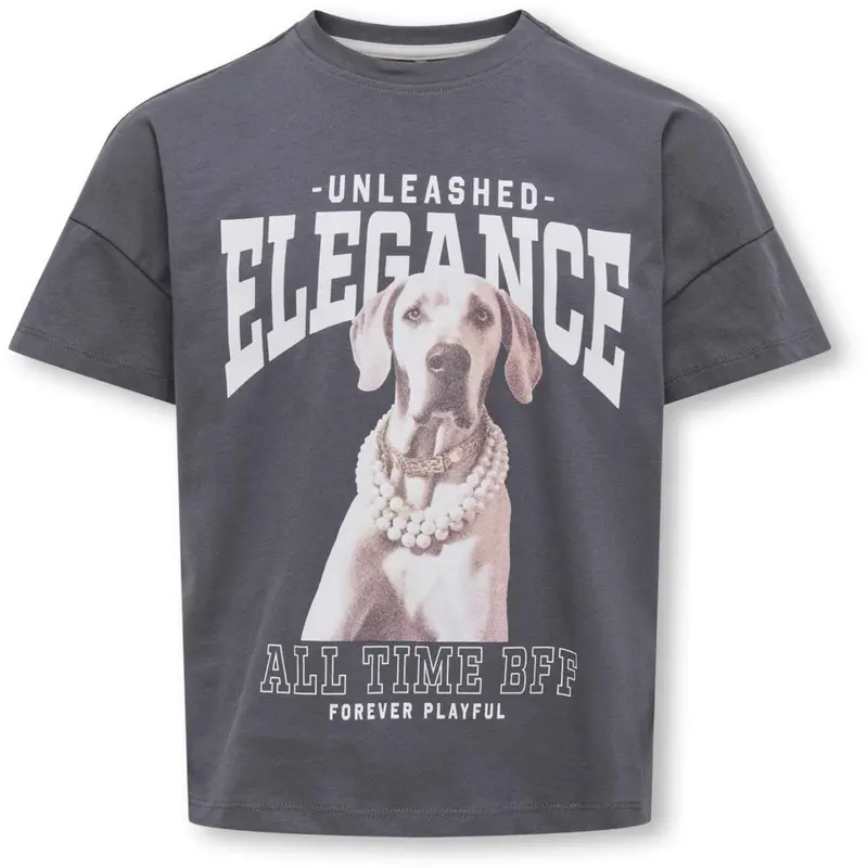 Kids Only Blackened Pearl Elegance Kogditte Life S/S Ovz Printed Top Jrs 1
