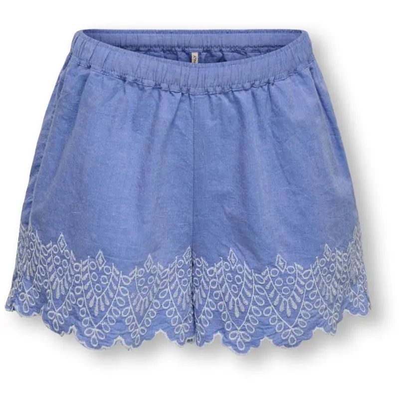 Kids Only Blue Bonnet Bright White Emb Kogtulum Emb Shorts Wvn 1