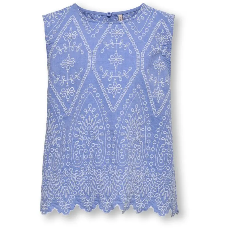 Kids Only Blue Bonnet Bright White Emb Kogtulum Emb Sl Top Wvn 1