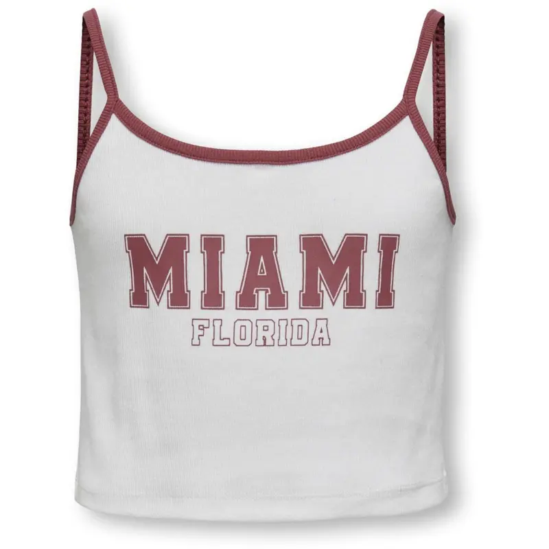 Kids Only Bright White Ruby Wine Miami Vikka Rib Print Top 1