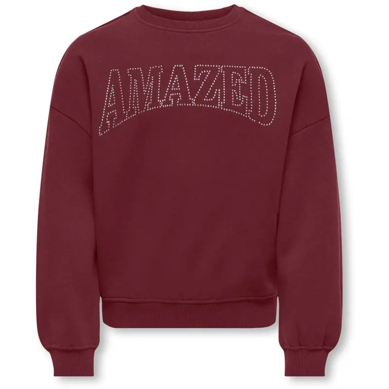 Kids Only Cabernet Amazed Kogkiki Life L/S Ovz O-Neck Stud Bru Swt 1