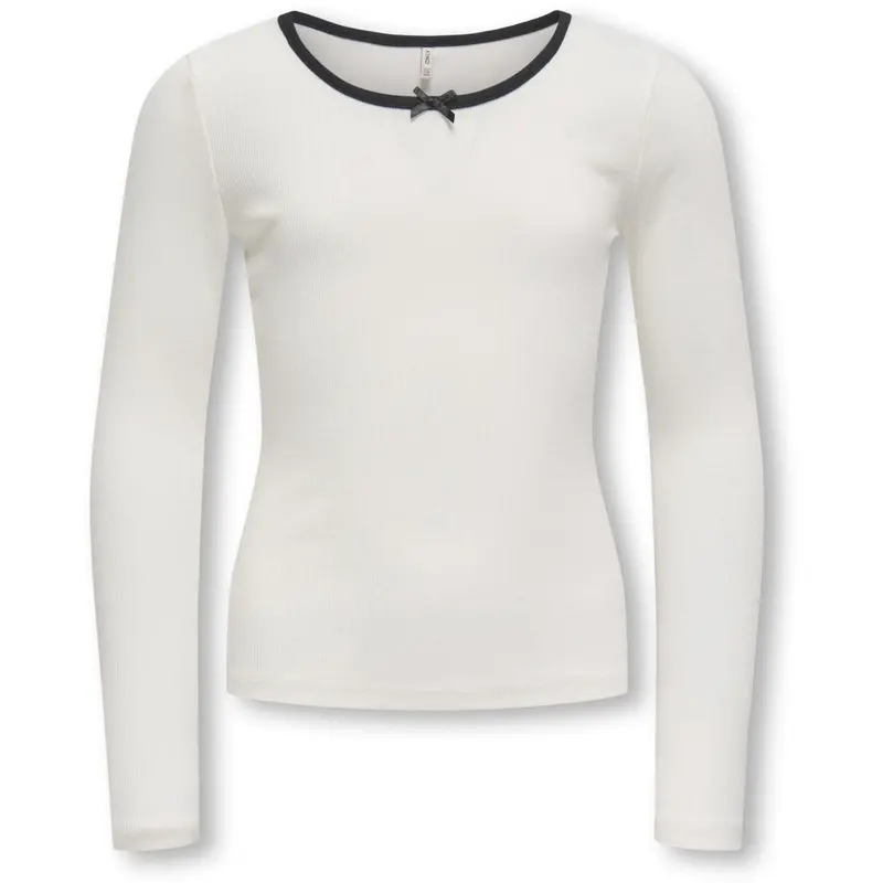 Kids Only Cloud Dancer Black Bow Kogsofia L/S Bow Top Jrs 1