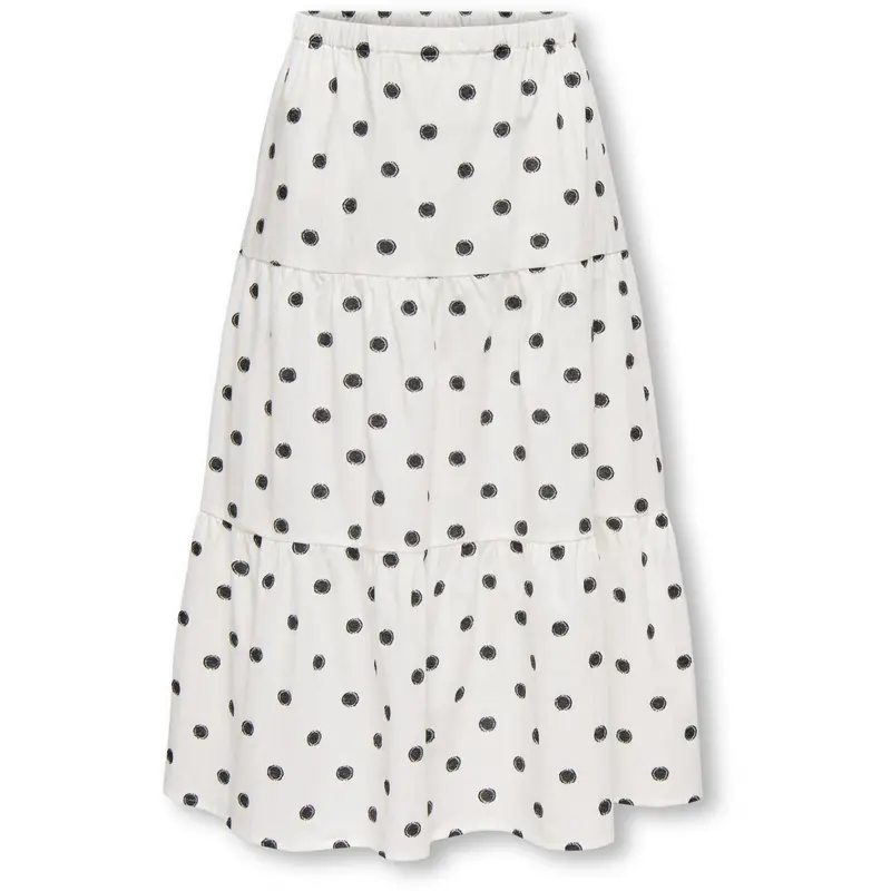 Kids Only Cloud Dancer Black Dots Kogsweta Long Skirt Wvn 1