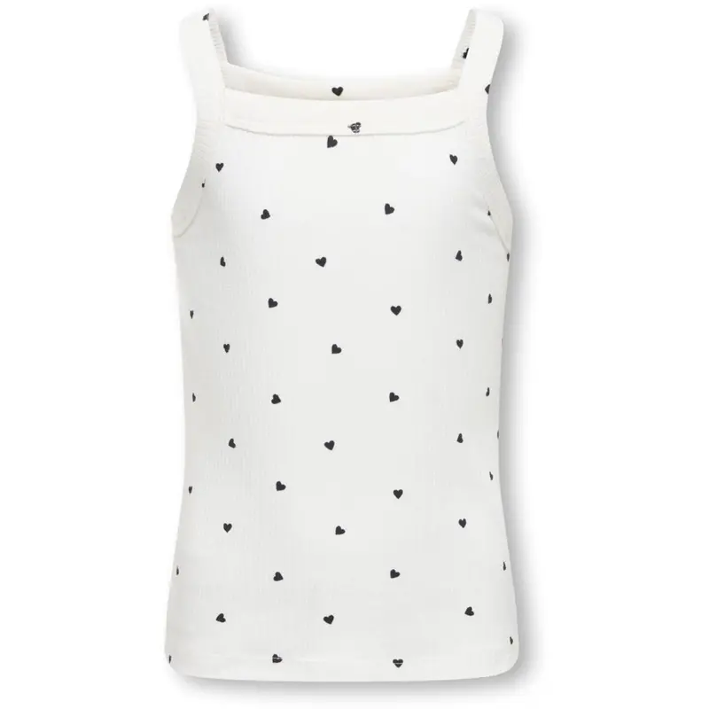 Kids Only Cloud Dancer Black Hearts Kogbella Life Strap Top Jrs 1