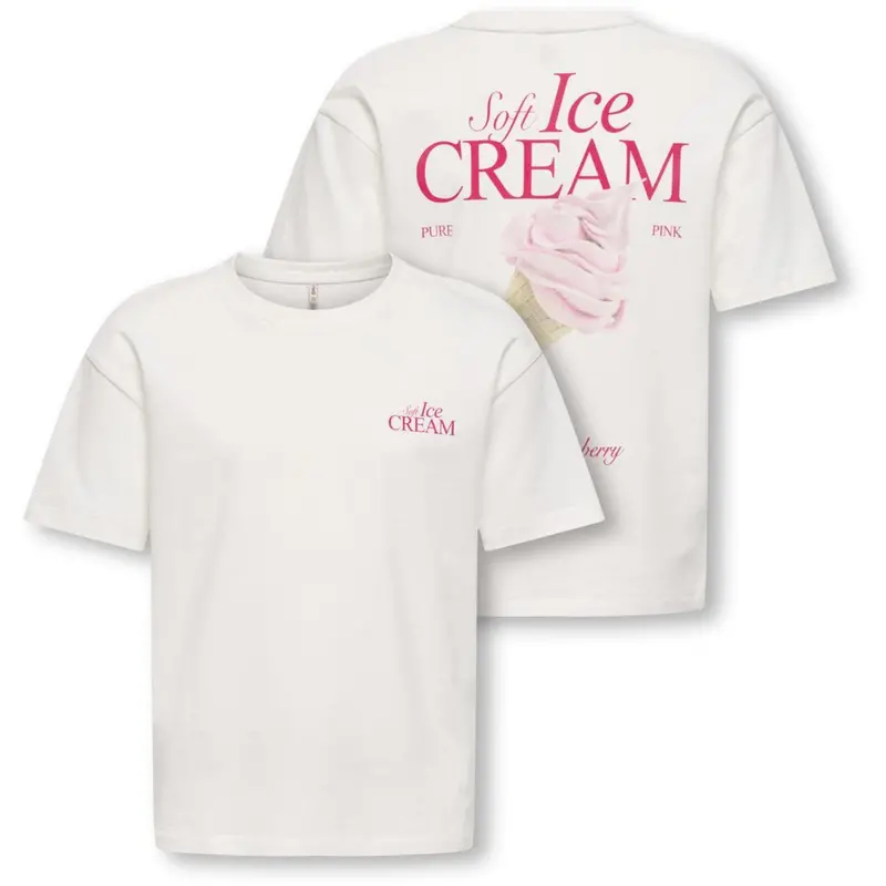 Kids Only Cloud Dancer Icecream Koghelen Life S/S Loose Tee Jrs Noos 1