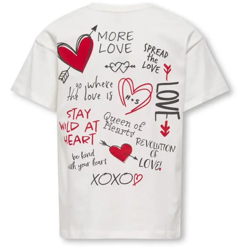 Kids Only Cloud Dancer Love Kogeros Life S/S Loose Print Top Jrs 2