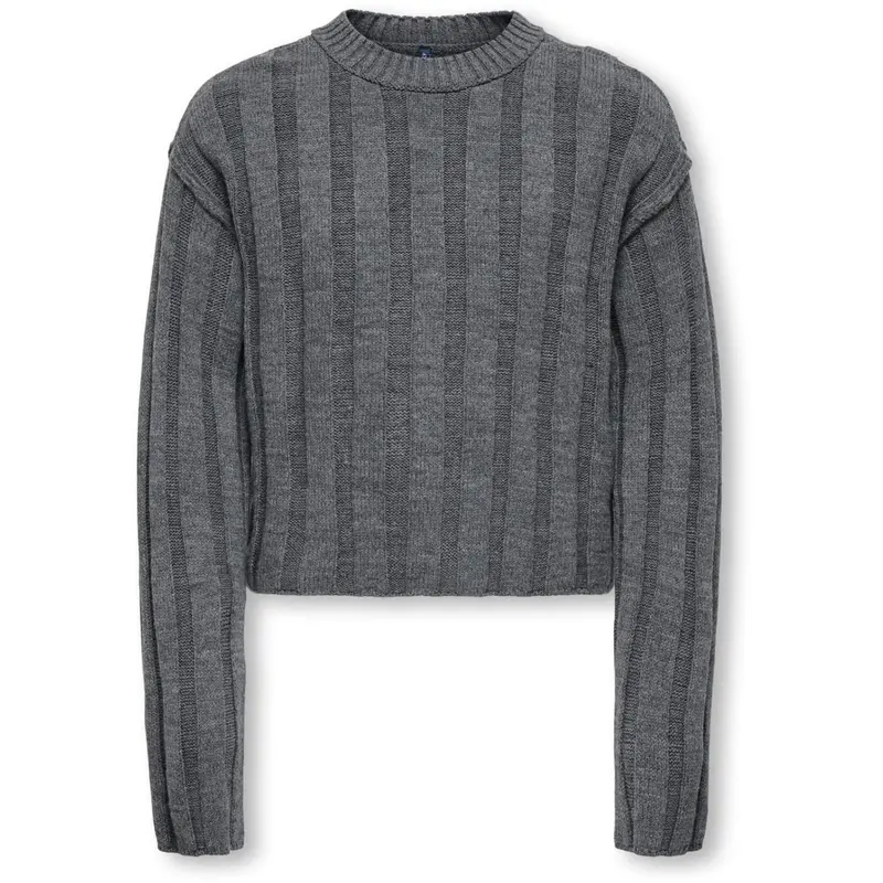 Kids Only Dark Grey Melange Kogtessa L/S O-Neck Pullover Knt 1