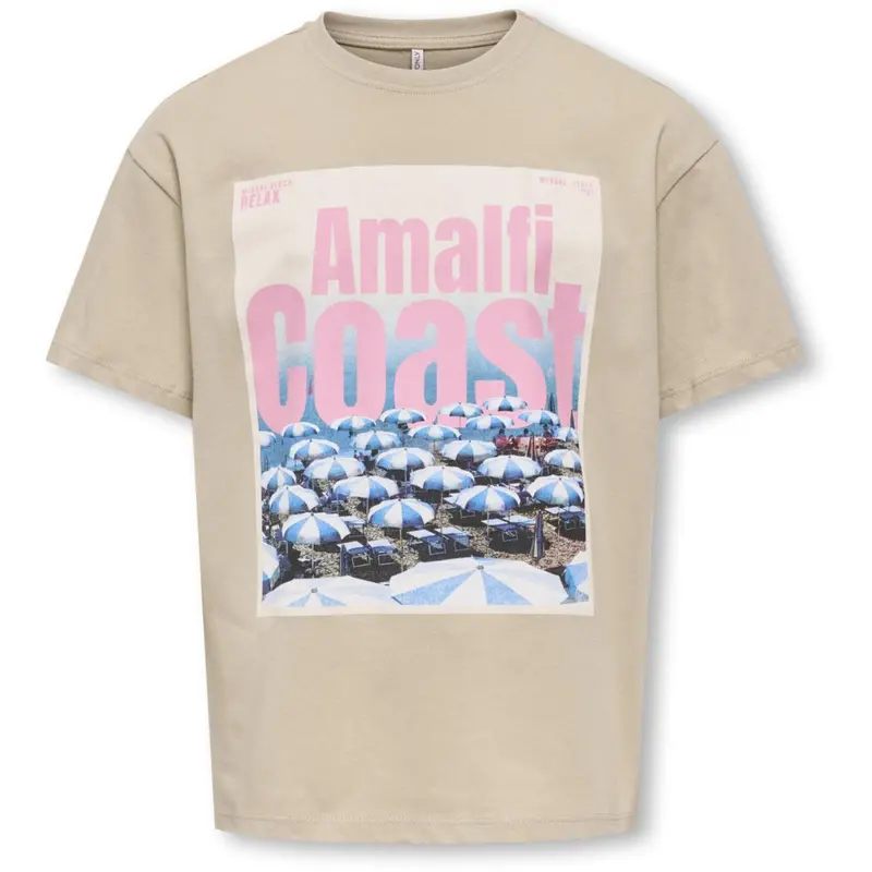 Kids Only Humus Amalfi Kogirina Life S/S Loose Printed Top Jrs 1