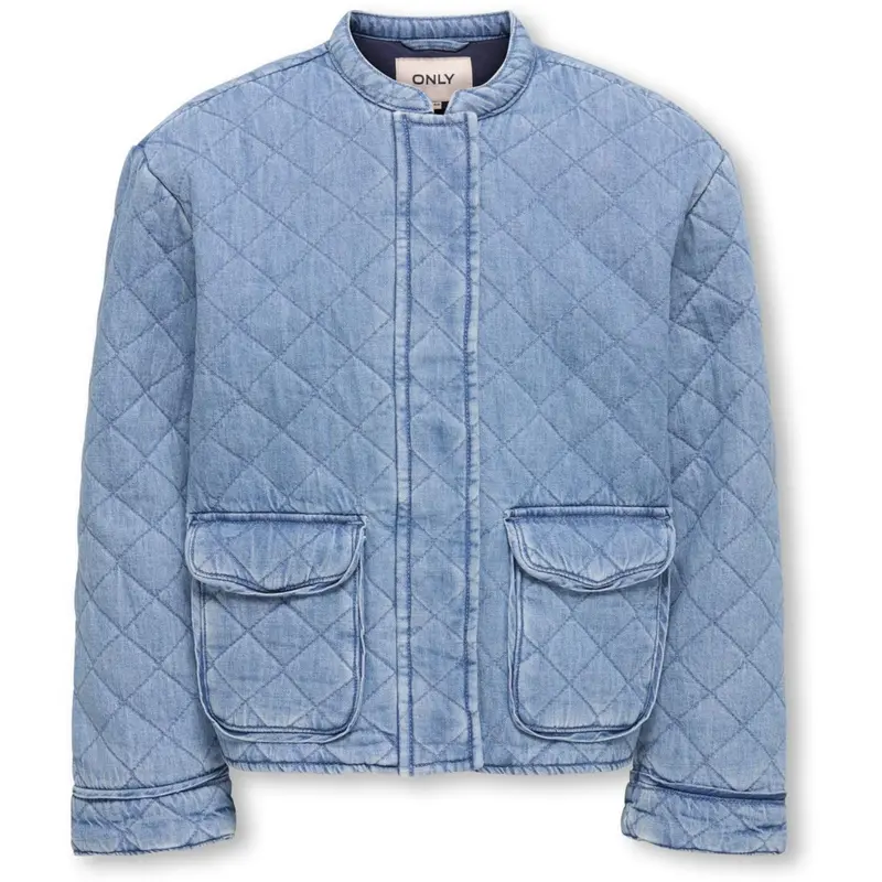Kids Only Light Blue Denim Koghallie Quilted Dnm Jacket Akm 1