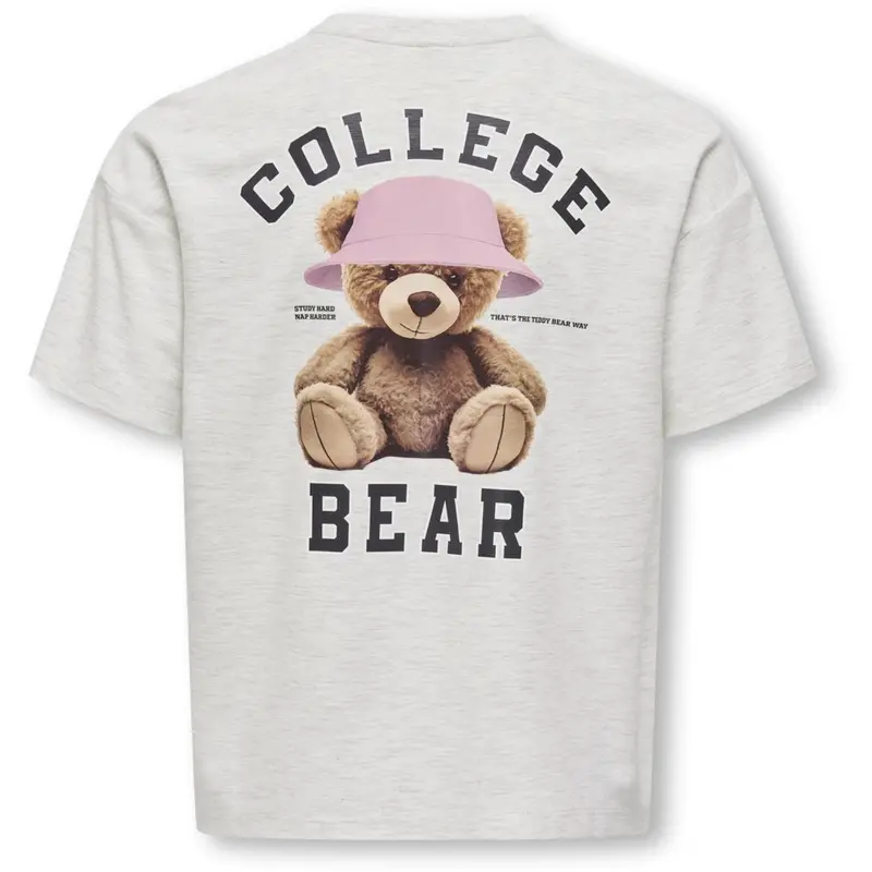 Kids Only Light Grey Melange Collage Kogbillie Ss Loose Teddy Top Jrs Noos 4