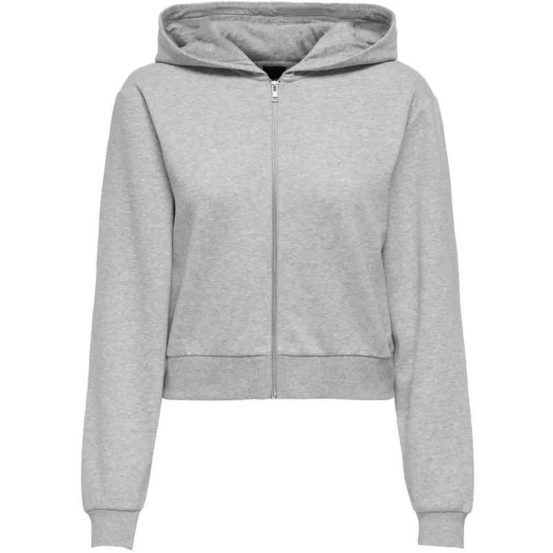 Kids Only Light Grey Melange Kogsweat L/S Hoodie Zip Swt 1