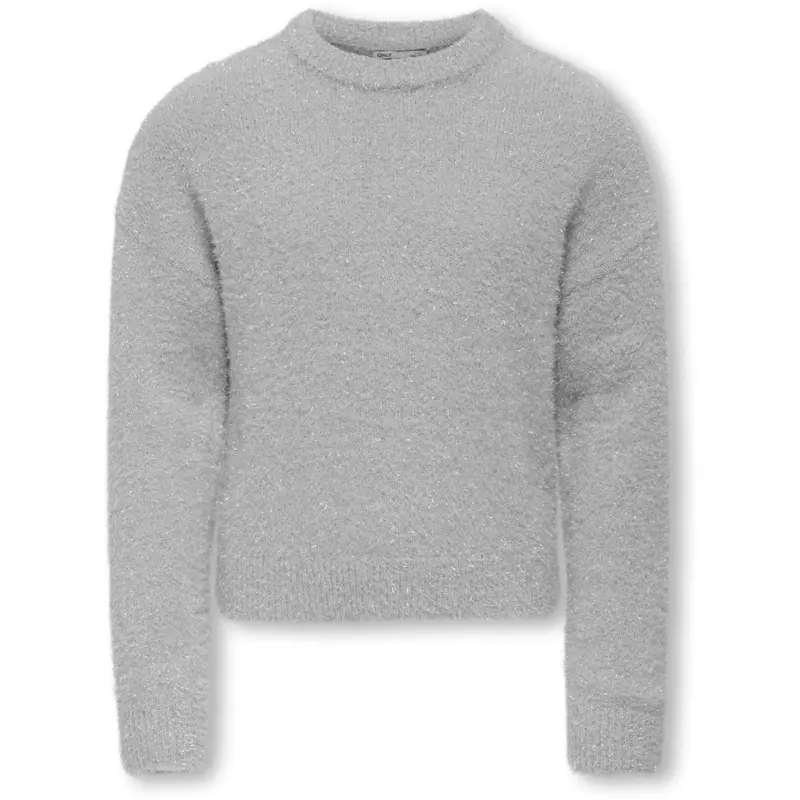 Kids Only Light Grey Melange Silver Glitter Kogpiumo Glitter L/S O-Neck Knt 1