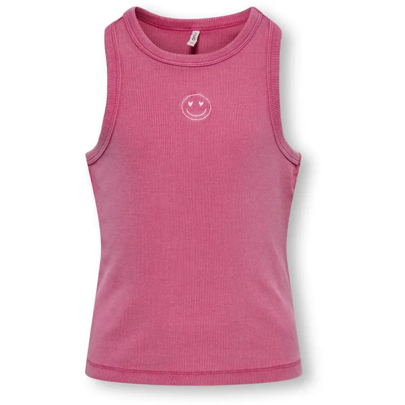Kids Only Magenta Smiley Kogjilly Emb Washed Tank Top Jrs 1