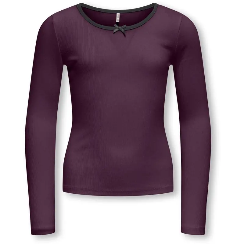 Kids Only Mauve Wine Black Bow Kogsofia L/S Bow Top Jrs 1