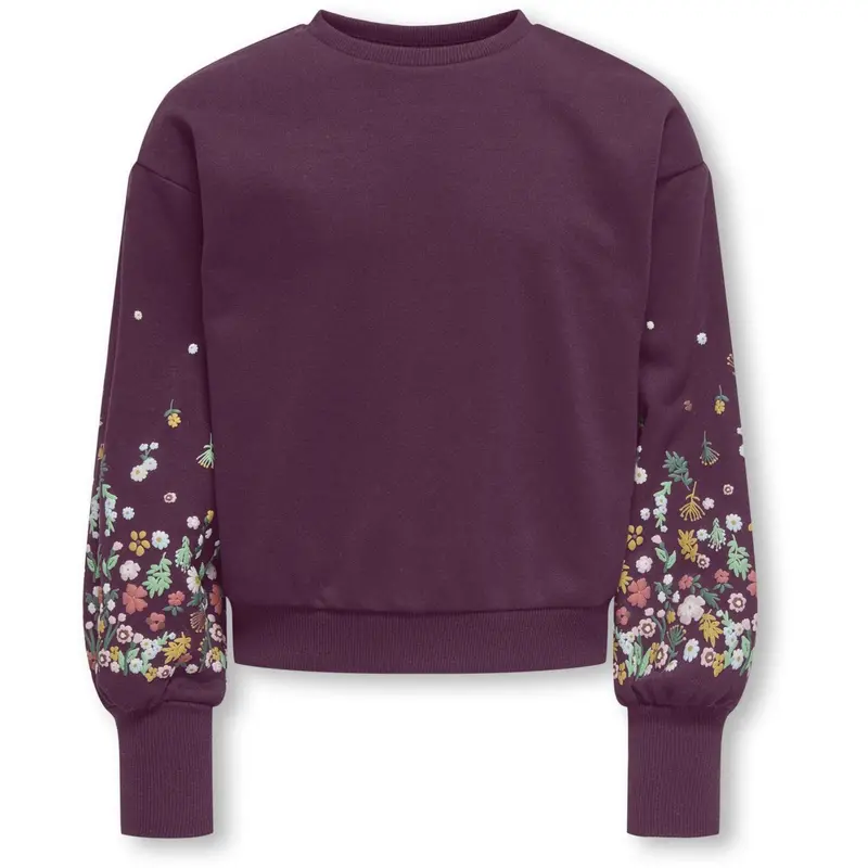 Kids Only Mauve Wine Sleeve Flower Kogbrooke L/S O-Neck Flower Swt Noos 1