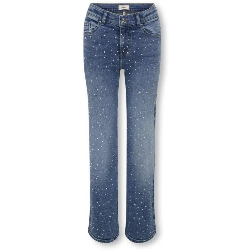 Kids Only Medium Blue Denim Rhinestones Kogjuicy Rhs Wide Leg Dnm Cro557 Noos 1