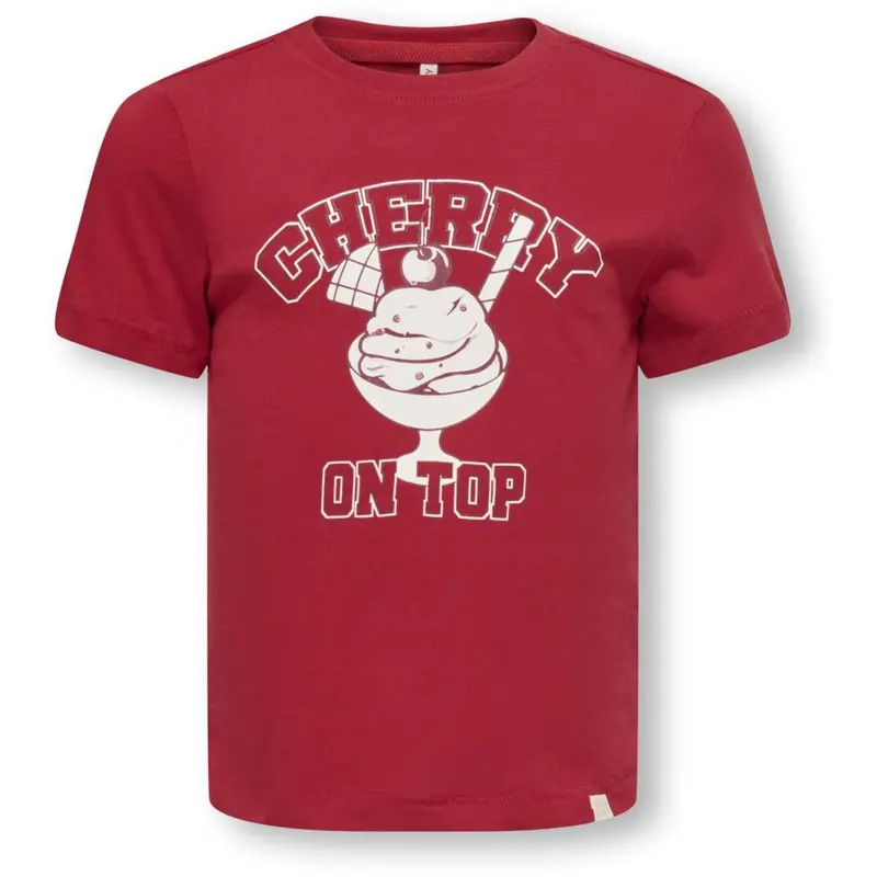 Kids Only Mini Equestrian Red Varsity Kmgcandy Life S/S Reg Printed Tee Jrs 1