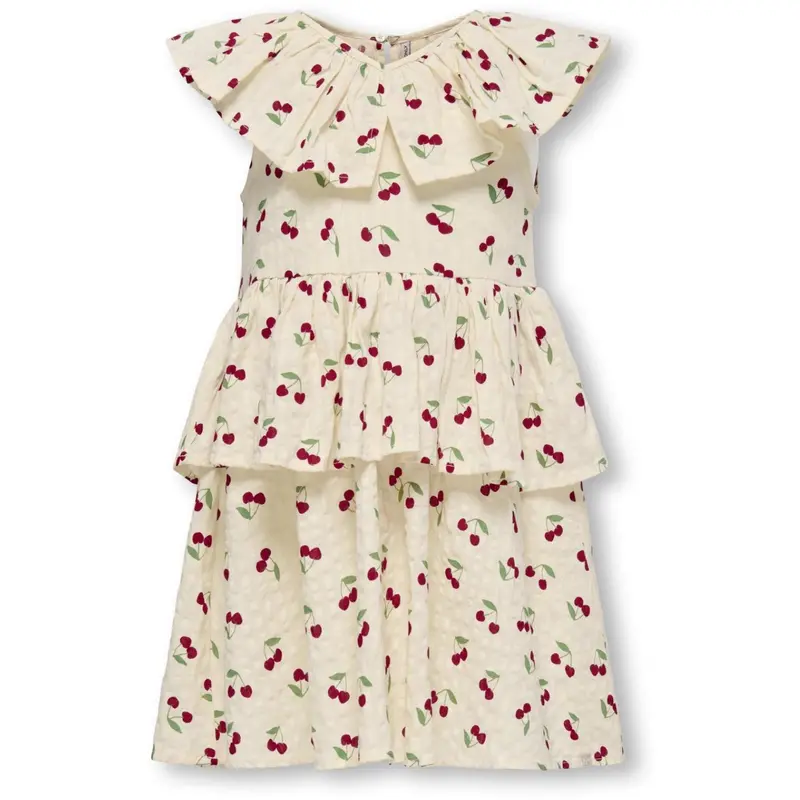 Kids Only Mini Whitecap Gray Cherrie Aop Cerise Layered Dress Aop 1
