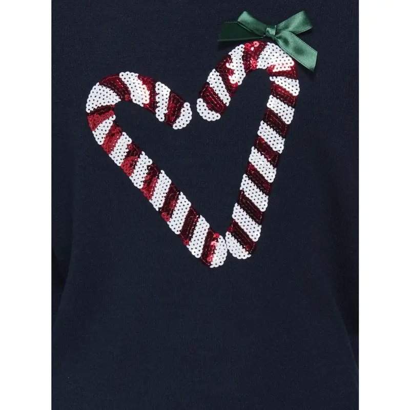 Kids Only Naval Academy Candy Heart Kogxmas Shine Ls Oneck Box Knt 2