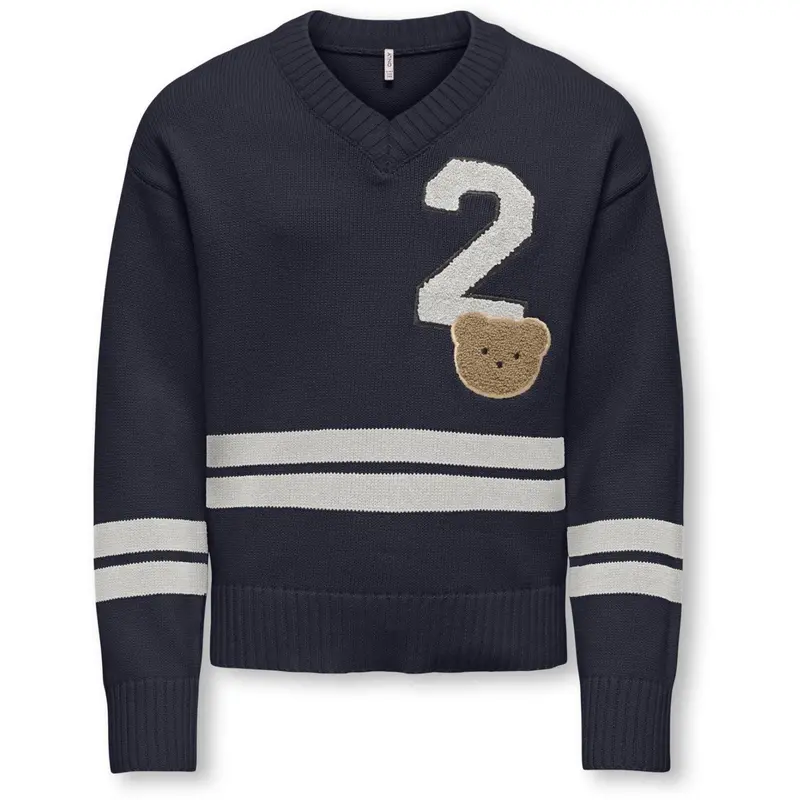 Kids Only Night Sky Badge/Cloud Dancer Kogjanny Life L/S Varsity V-Neck Knt 1